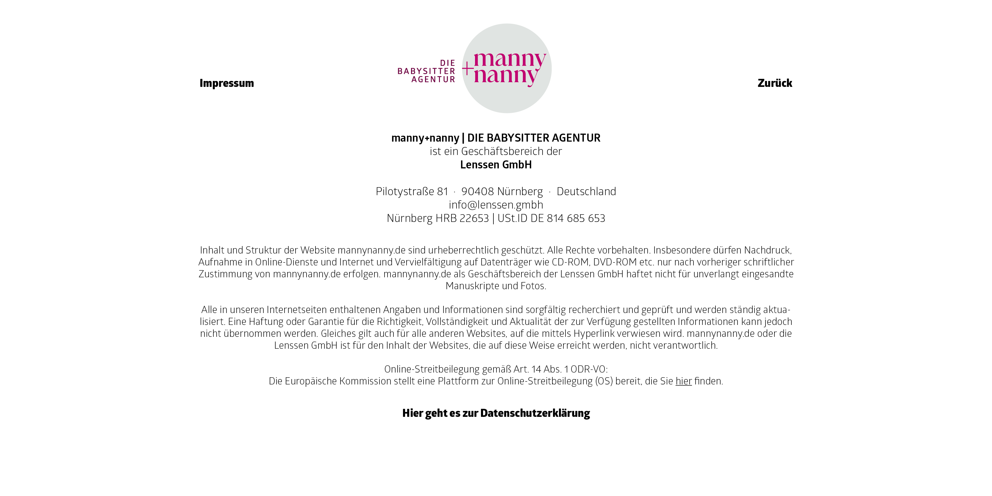 mannynanny Website Impressum